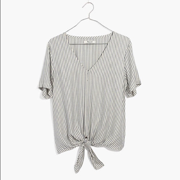 Madewell Tops - Madewell Novel Striped Tie-Front Top